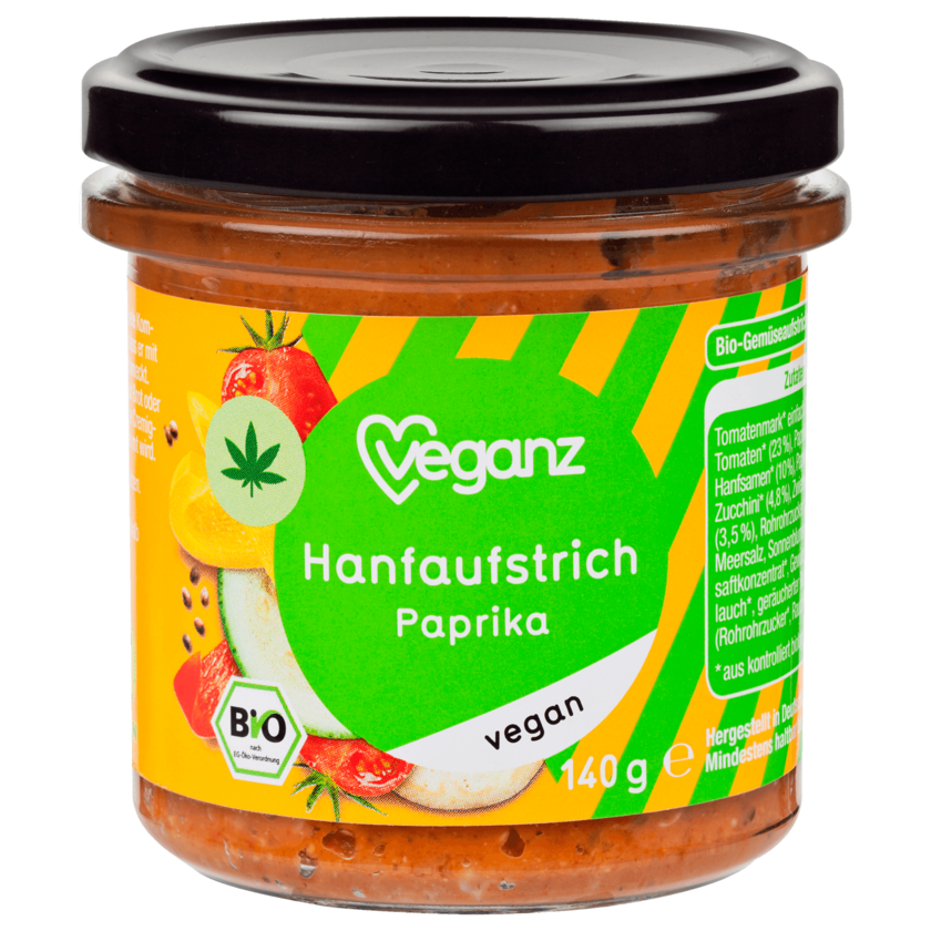 Veganz Bio Hanfaufstrich Paprika vegan 140g